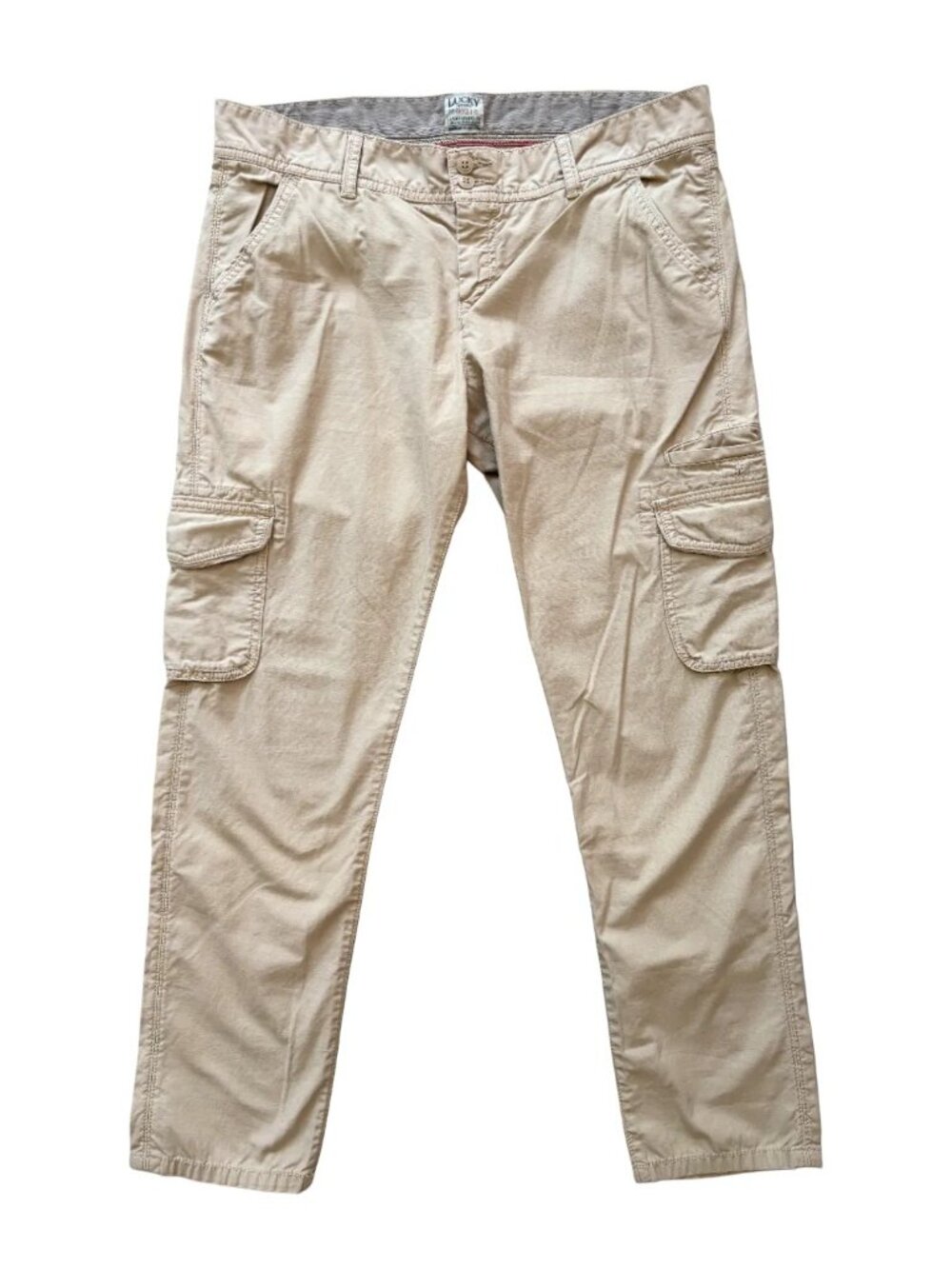 LUCKY BRAND Cargo Pants in Khaki 100% Cotton Straight leg SZ 12